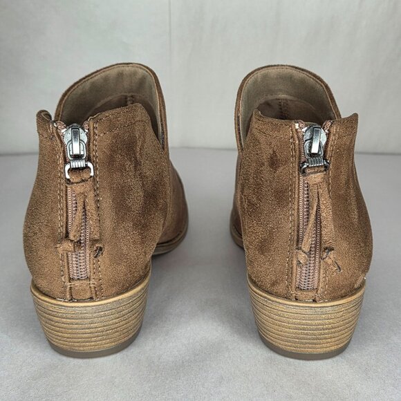 Journee Women's Livvy Taupe Faux Suede Ankle Booties - Picture 3 of 7